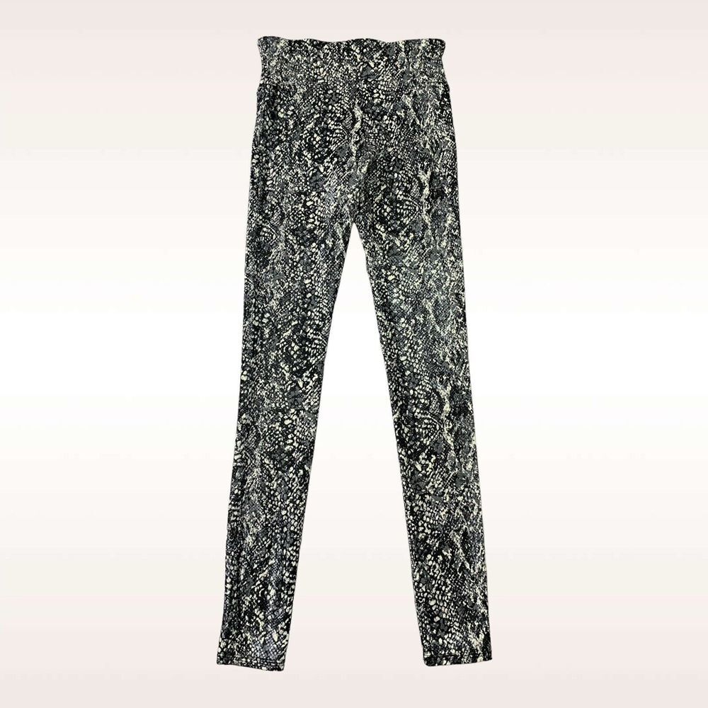 Spanx Leggings Womens S (28x28) Grey Faux Leather Snake Shine High‎ Waisted
